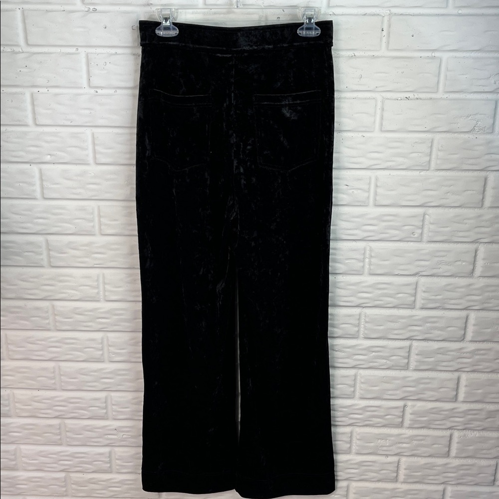 HALARA VELVET BLACK HIGH WAISTED WIDE LEG FRONT POCKET PULL ON PANTS SZ MED NWT - Picture 6 of 12